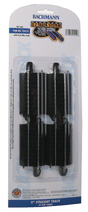 Straight Track w/Steel Rail & Black Roadbed - E-Z Track(R) -- 3" pkg(4)