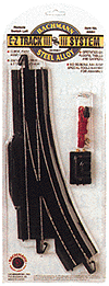 Straight Track w/Steel Rail & Black Roadbed - E-Z Track(R) -- 9" Rerailer pkg(2)-1