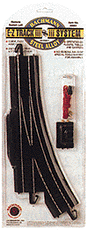 Straight Track w/Steel Rail & Black Roadbed - E-Z Track(R) -- 9" Rerailer pkg(2)-1