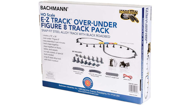 Over and Under Figure 8 Track Pack with Pier Set - Steel Alloy E-Z Track(R) -- Set-Up Size: 78 x 36"  198 x 91.4cm-1