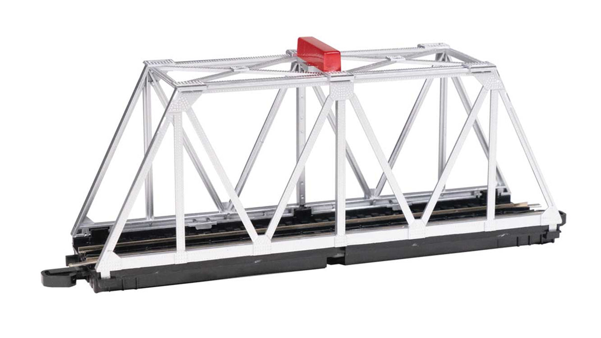 Truss Bridge with Blinking Light - E-Z Track(R) -- Assembled - 10-1/2 x 2-3/8 x 4" (silver)