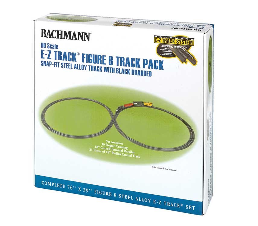 Figure-8 Track Pack - E-Z Track(R) -- With Steel Rail & Black Roadbed