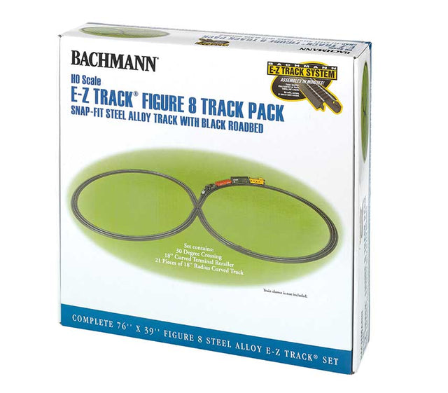 Figure-8 Track Pack - E-Z Track(R) -- With Steel Rail & Black Roadbed