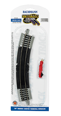 Curved Track w/ Nickel Silver Rail & Gray Roadbed - E-Z Track(R) -- 18"  45.7cm Radius Terminal Rerailer