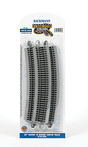 Curved Track w/Nickel Silver Rail & Gray Roadbed - E-Z Track(R) -- 28" Radius pkg(5)