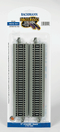 Straight Track w/Nickel Silver Rail & Gray Roadbed - E-Z Track(R) -- 9"  22.9cm pkg(4)