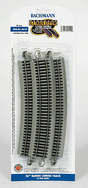 Curved Track w/ Nickel Silver Rail & Gray Roadbed - E-Z Track(R) -- 26" Radius pkg(5)
