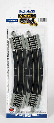 E-Z Track(R) w/Nickel Silver Rail & Gray Roadbed -- 18" Radius Rerailer pkg(2)