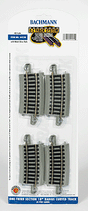Curved Track w/ Nickel Silver Rail & Gray Roadbed - E-Z Track(R) -- 1/3 18" Radius pkg(4)