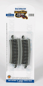 Curved Track w/ Nickel Silver Rail & Gray Roadbed - E-Z Track(R) -- 1/2 18" Radius pkg(4)