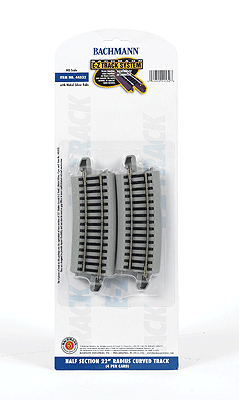 Curved Track w/ Nickel Silver Rail & Gray Roadbed - E-Z Track(R) -- 1/2 22" Radius pkg(4)