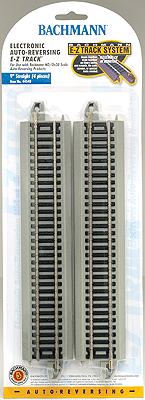 Reversing System-  E-Z Track(R) -- 9" Straight w/Nickel Silver Rail & Gray Roadbed pkg(4)-1