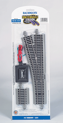 E-Z Track(R) w/Nickel Silver Rail & Gray Roadbed -- #4 Turnout Left