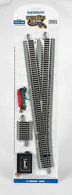 Turnout w/Nickel Silver Rail & Gray Roadbed - E-Z Track(R) -- #6 Turnout Right