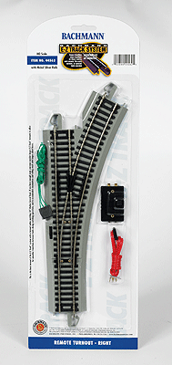 Remote-Control Turnout, Nickel Silver Rail with Gray Roadbed - E-Z Track(R) -- Right Hand