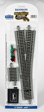 No. 5 Remote-Control Turnout, Nickel Silver Rail, Gray Roadbed - E-Z Track -- Right Hand