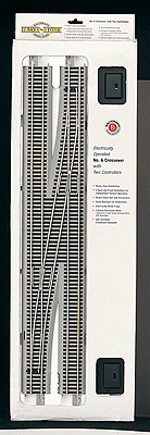 E-Z Track(R) w/Nickel Silver Rail & Gray Roadbed -- #6 Left Hand Remote Crossover Turnout-1