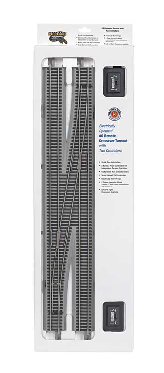 E-Z Track(R) w/Nickel Silver Rail & Gray Roadbed -- #6 Right Hand Remote Crossover Turnout-2