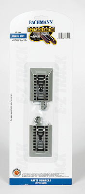 Hayes Wheel Stop w/Nickel Silver Rail & Gray Roadbed - E-Z Track(R) -- pkg(2)