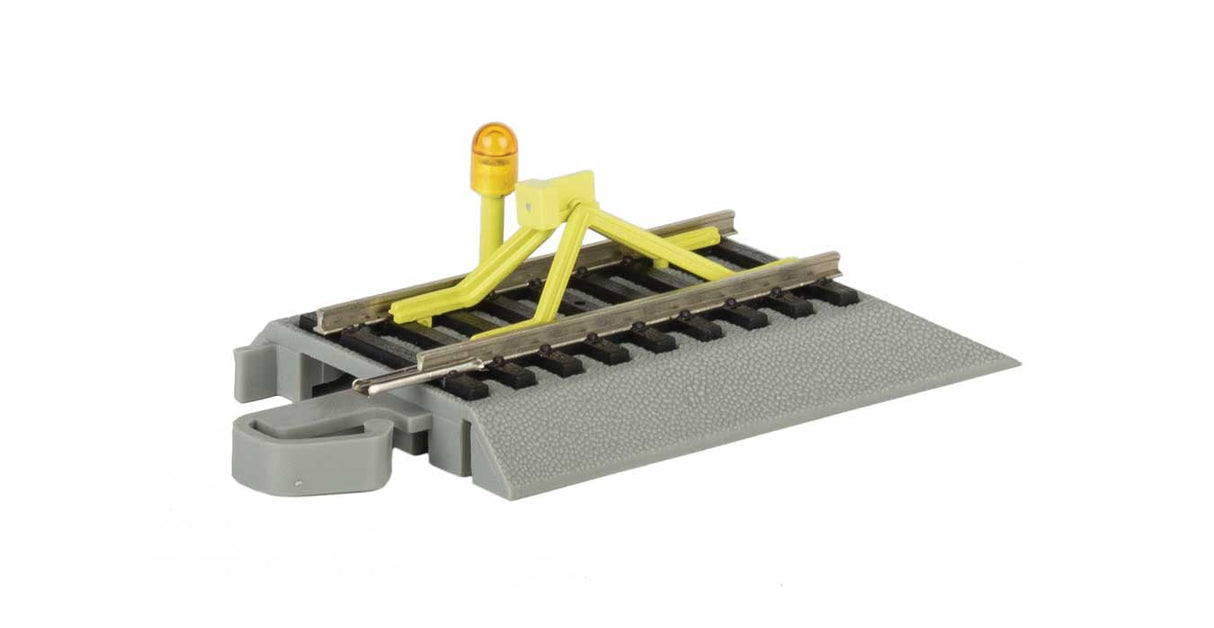 Nickel Silver Rail & Gray Roadbed - E-Z Track(R) -- Track Bumper with Flashing LED