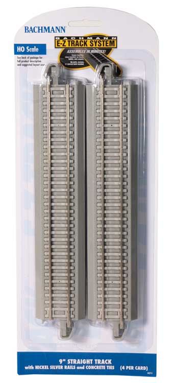 Straight Terminal Rerailer, Nickel Silver Rail, Gray Roadbed, Concrete Ties -- 9" 22.9cm