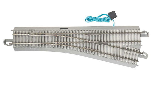 #4 Turnout w/Nickel Silver Rail, Gray Roadbed, Concrete Ties - E-Z Track(R) -- Right Hand