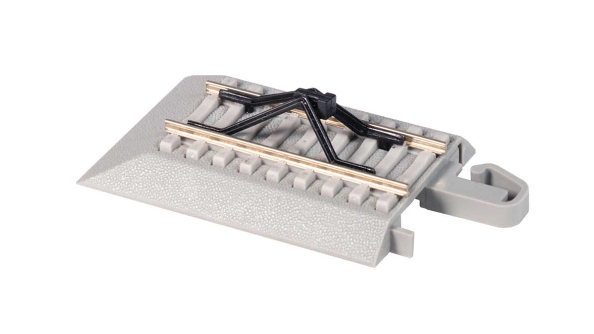 Hayes Bumper w/Nickel Silver Rail, Gray Roadbed, Concrete Ties - E-Z Track(R -- pkg(2)