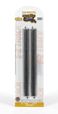 Straight Track w/Nickel Silver Rail & Gray Roadbed - E-Z Track(R) -- 10" pkg(6)