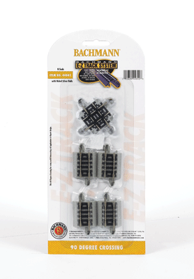 Crossing w/Nickel Silver Rail & Gray Roadbed - E-Z Track(R) -- 90 Degree-1