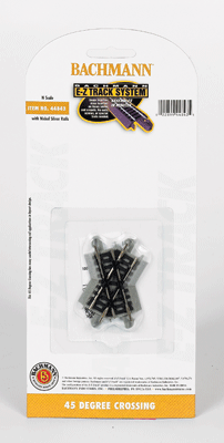 Crossing w/Nickel Silver Rail & Gray Roadbed - E-Z Track(R) -- 45 Degree