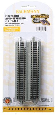 Auto-Reversing Track w/Nickel Silver Rail & Gray Roadbed - E-Z Track(R) -- 5" Straight pkg(6)