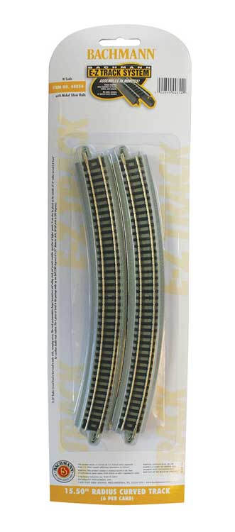 E-Z Track(R) w/Nickel Silver Rail & Gray Roadbed -- 15-1/2" Radius Curved Section pkg(6)-2