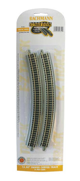 E-Z Track(R) w/Nickel Silver Rail & Gray Roadbed -- 15-1/2" Radius Curved Section pkg(6)-2