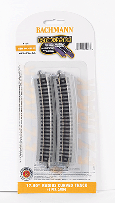 E-Z Track(R) w/Nickel Silver Rail & Gray Roadbed -- 17-1/2" Radius Curve pkg(6)