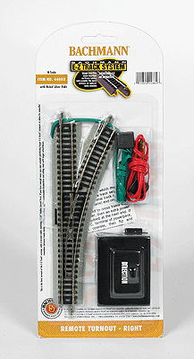 Remote Turnout w/Nickel Silver Rail & Gray Roadbed - E-Z Track(R) -- Right Hand - 11.25" (28.6 cm) Radius
