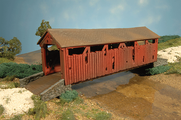 Plasticville Built-Up Building -- Covered Bridge