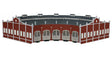Five-Stall Brick Roundhouse -- Kit w/5 E-Z Track(R) 9" Straights, 5 Bumpers-1