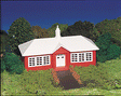 Plasticville Classic Kit - School House -- 6 x 7-1/8"  15.3 x 18.1cm-1