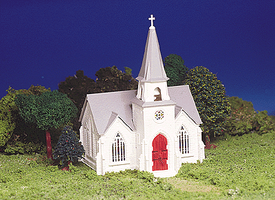 Plasticville U.S.A. - Classic Kit -- Cathedral - 5 x 4-1/2 x 6-1/2"  12.7 x 11.4 x 16.5cm-1