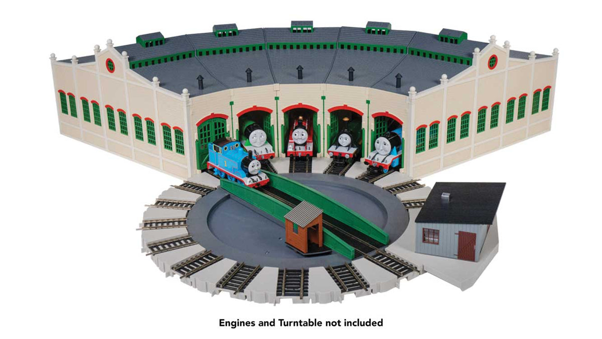 Tidmouth Sheds (Roundhouse) - Thomas & Friends(TM) -- 5 Stalls, 5 E-Z Track(R) Straights, Bumpers, Turntable Sides and Cabin-1