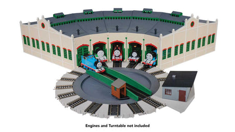 Tidmouth Sheds (Roundhouse) - Thomas & Friends(TM) -- 5 Stalls, 5 E-Z Track(R) Straights, Bumpers, Turntable Sides and Cabin-1