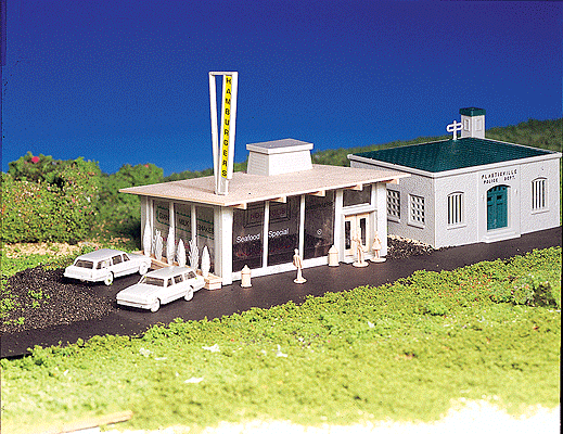 Drive-In Hamburger Stand - Plasticville U.S.A. -- Kit
