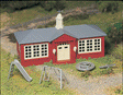 Plasticville U.S.A.(R) Classic Kits -- School House with Playground Equipment
