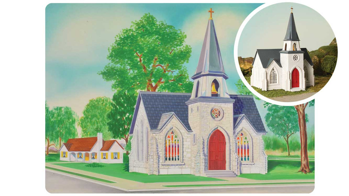 75th Anniversary Cathedral - Plasticville U.S.A.(R) -- Kit - 75th Anniversary Packaging