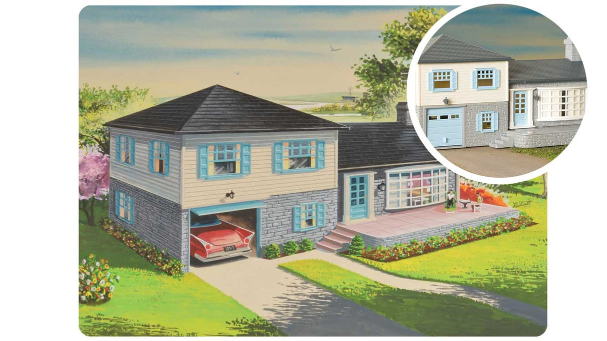 75th Anniversary Split-Level House - Plasticville U.S.A.(R) -- Kit - 75th Anniversary Packaging