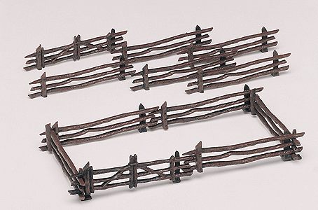 Plasticville U.S.A.(R) Classic Kits -- Rustic Fence pkg(12)