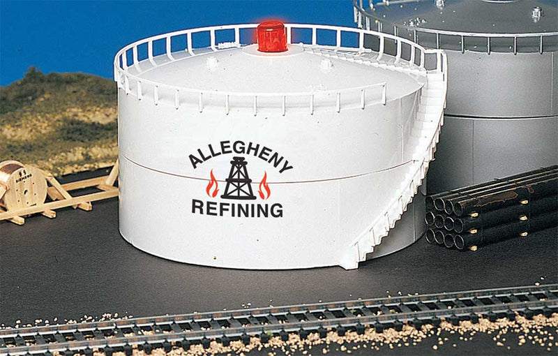 Oil Storage Tank w/Flashing LED -- Allegheny Oil, Kit - 4-3/4"  12.1cm Diameter x 2-3/4"  7cm
