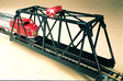 Steel Through-Truss Bridge - Assembled -- With Blinking Red Light