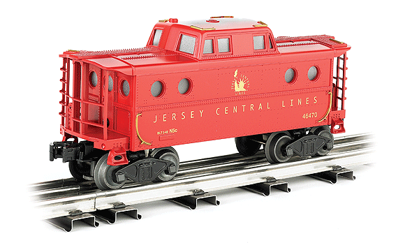 N5C Porthole Caboose - 3-Rail - Ready to Run - Williams(TM) -- Central Railroad of New Jersey #46470 (red, Liberty Logo)-1