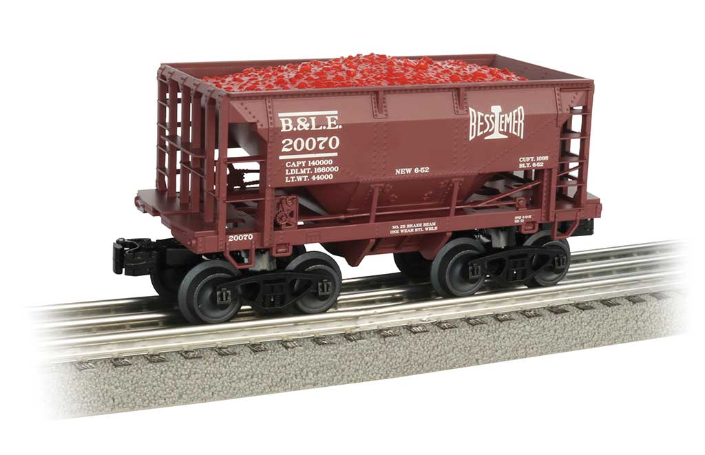 70-Ton Ore Car - 3-Rail Ready to Run - Williams -- Bessemer & Lake Erie